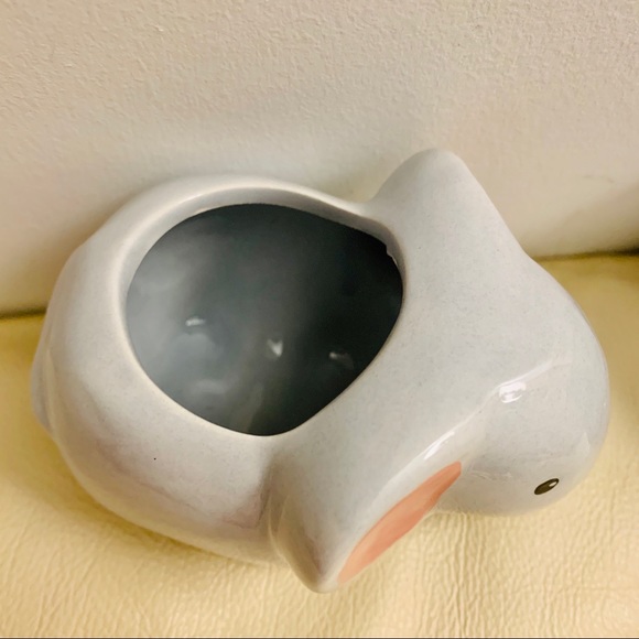 3/$30 Cute elephant planter ceramic animal pot grey gift home decor NIB new - Picture 3 of 8